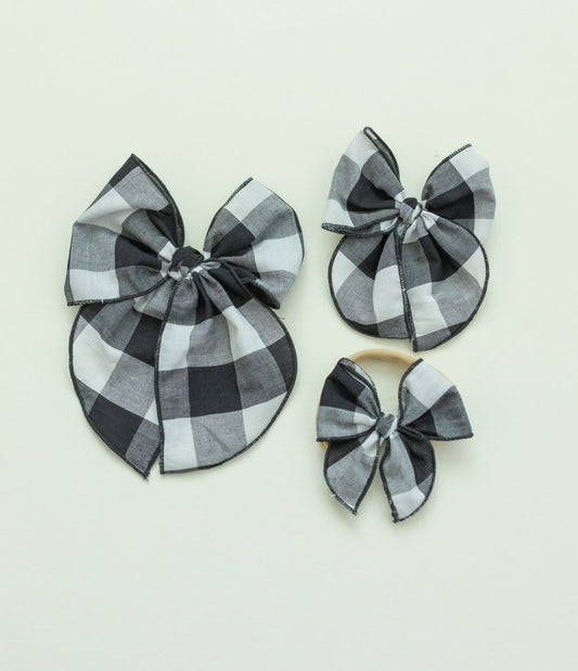 Black Gingham Fable Bow