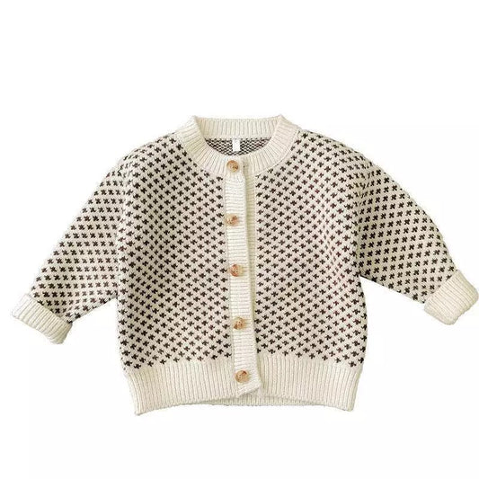Cream with Brown Cardigan | 4/5T